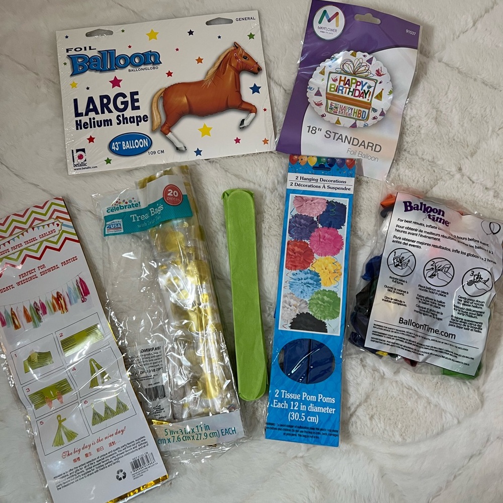 Birthday Party Decoration Bundle Balloons Garland Treat Bags Kit Set